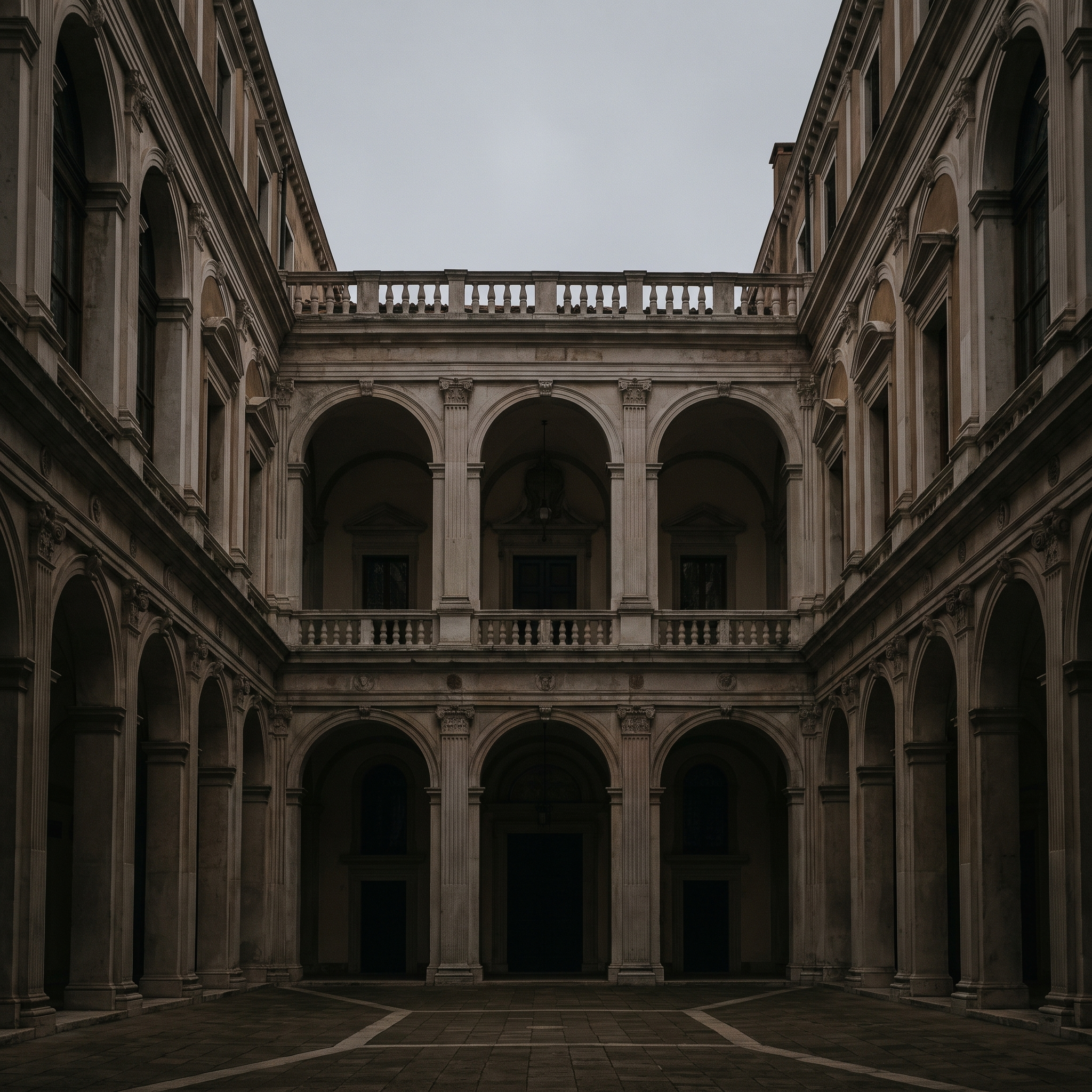 The Renaissance courtyard, open to the sky
