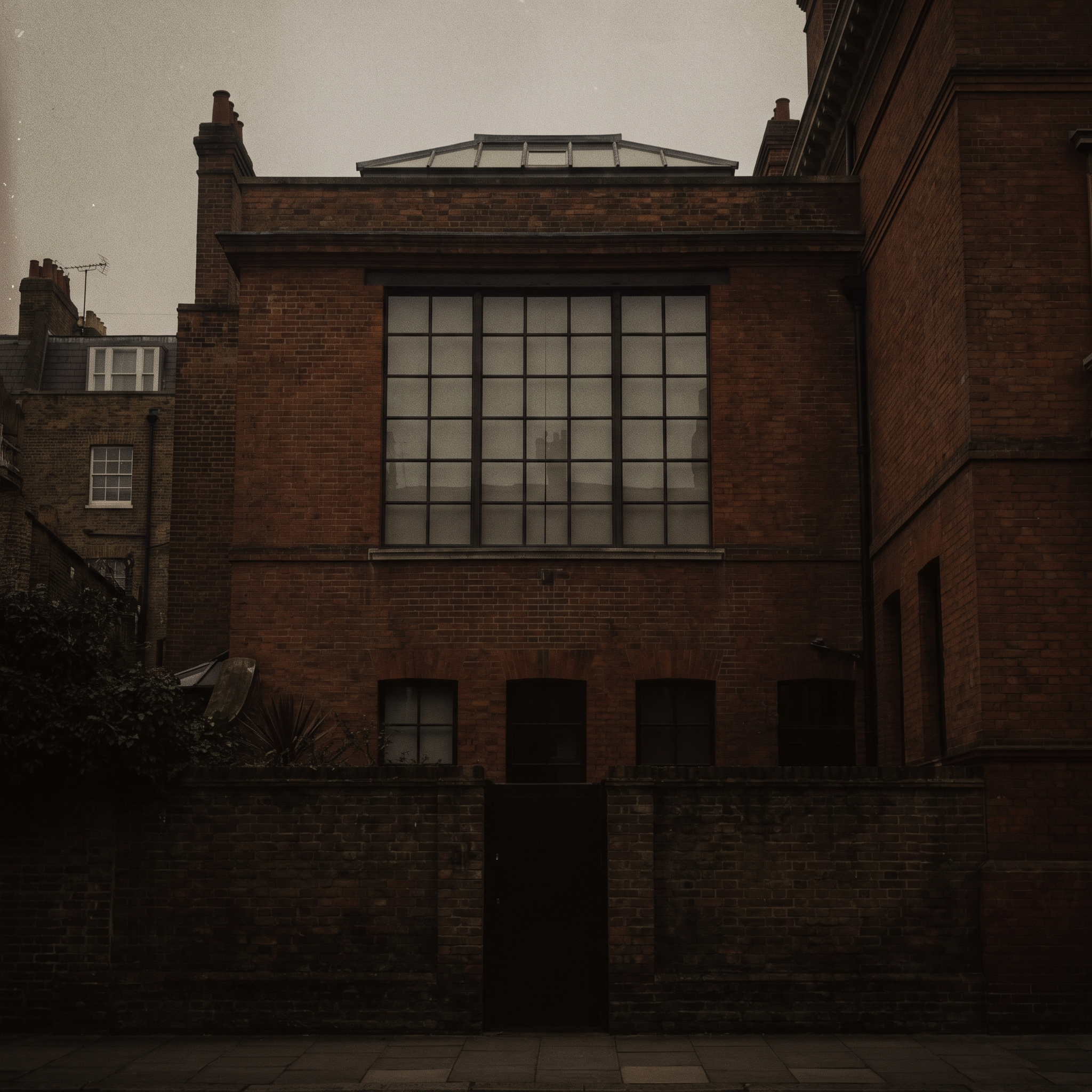 The red brick exterior with the studio window