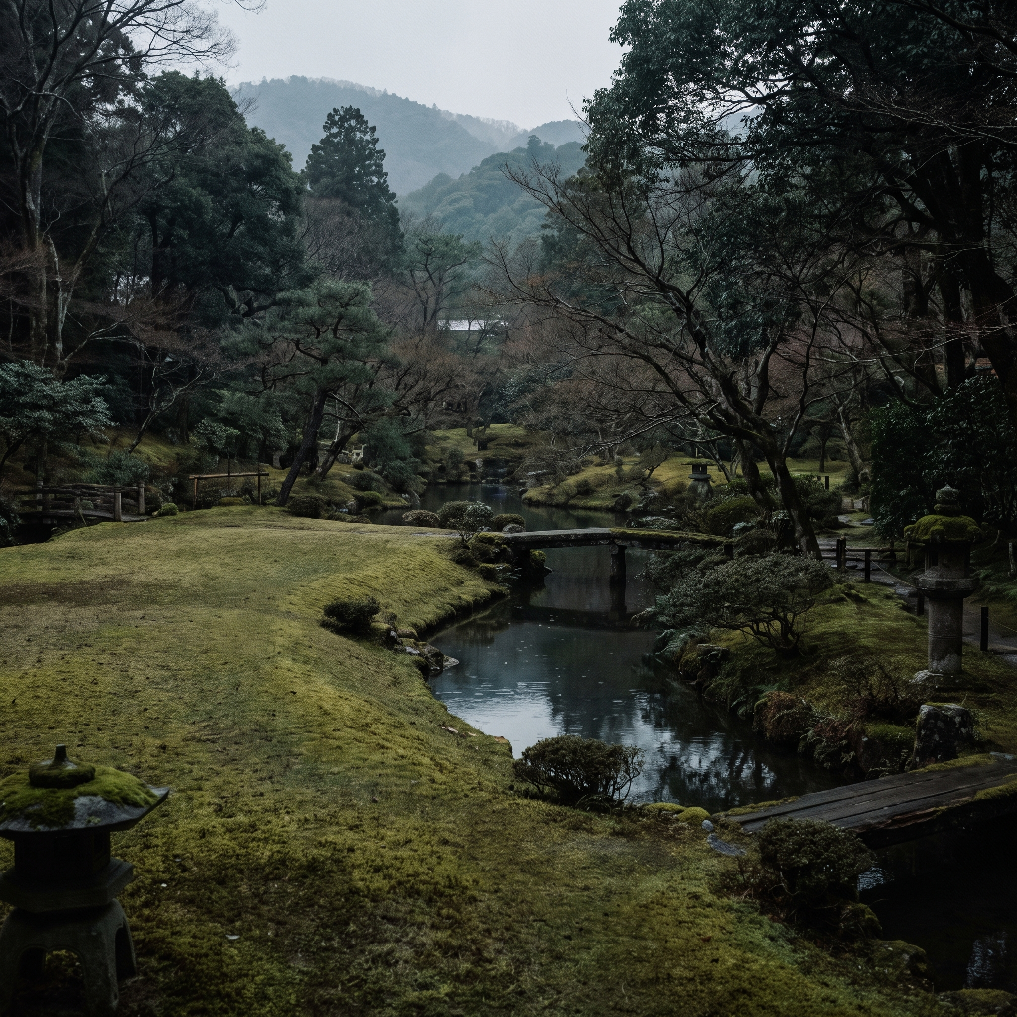The lawn and the borrowed mountain