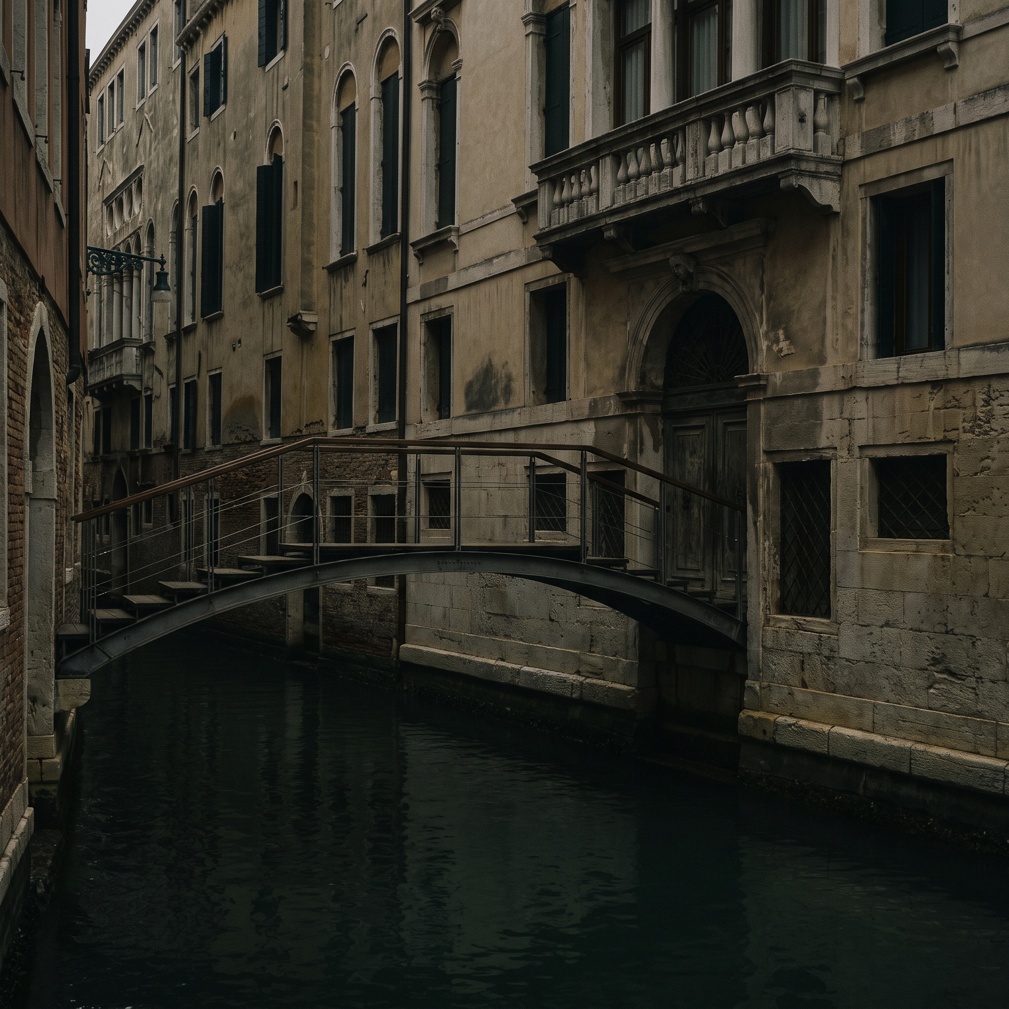 The water gate and Scarpa's footbridge from across the rio