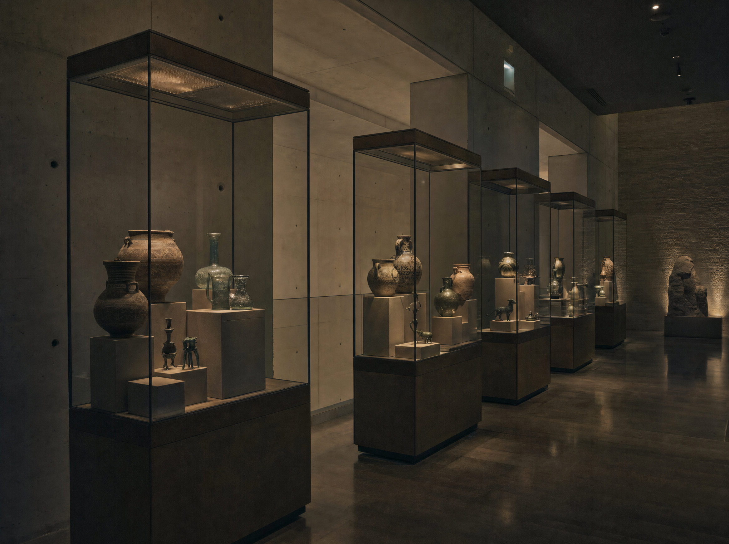 Vitrines of Anatolian archaeology in the Sevgi Gönül building